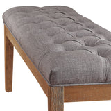 Homelegance By Top-Line Timmey Premium Tufted Reclaimed 52-inch Upholstered Bench Natural Rubberwood