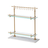 White Marble and Brass Bistro Rack