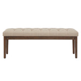 Homelegance By Top-Line Timmey Premium Tufted Reclaimed 52-inch Upholstered Bench Brown Rubberwood
