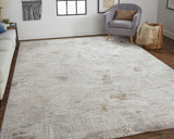 Feizy Rugs Vancouver Polypropylene/Polyester Machine Made Industrial Rug Ivory/Gray/Tan 12' x 15'