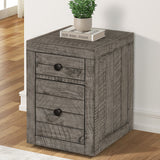 Parker House Tempe - Grey Stone Rolling File Cabinet Grey Stone Solid Pine Plank / Pine Solids / Birch Veneers TEM#375-GST
