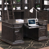 Parker House Washington Heights Double Pedestal Executive Desk Washed Charcoal Poplar Solids / Birch Veneers WAS#480-3