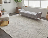 Feizy Rugs Whitton Viscose/Wool Hand Tufted Casual Rug Ivory/Gray 10' x 14'