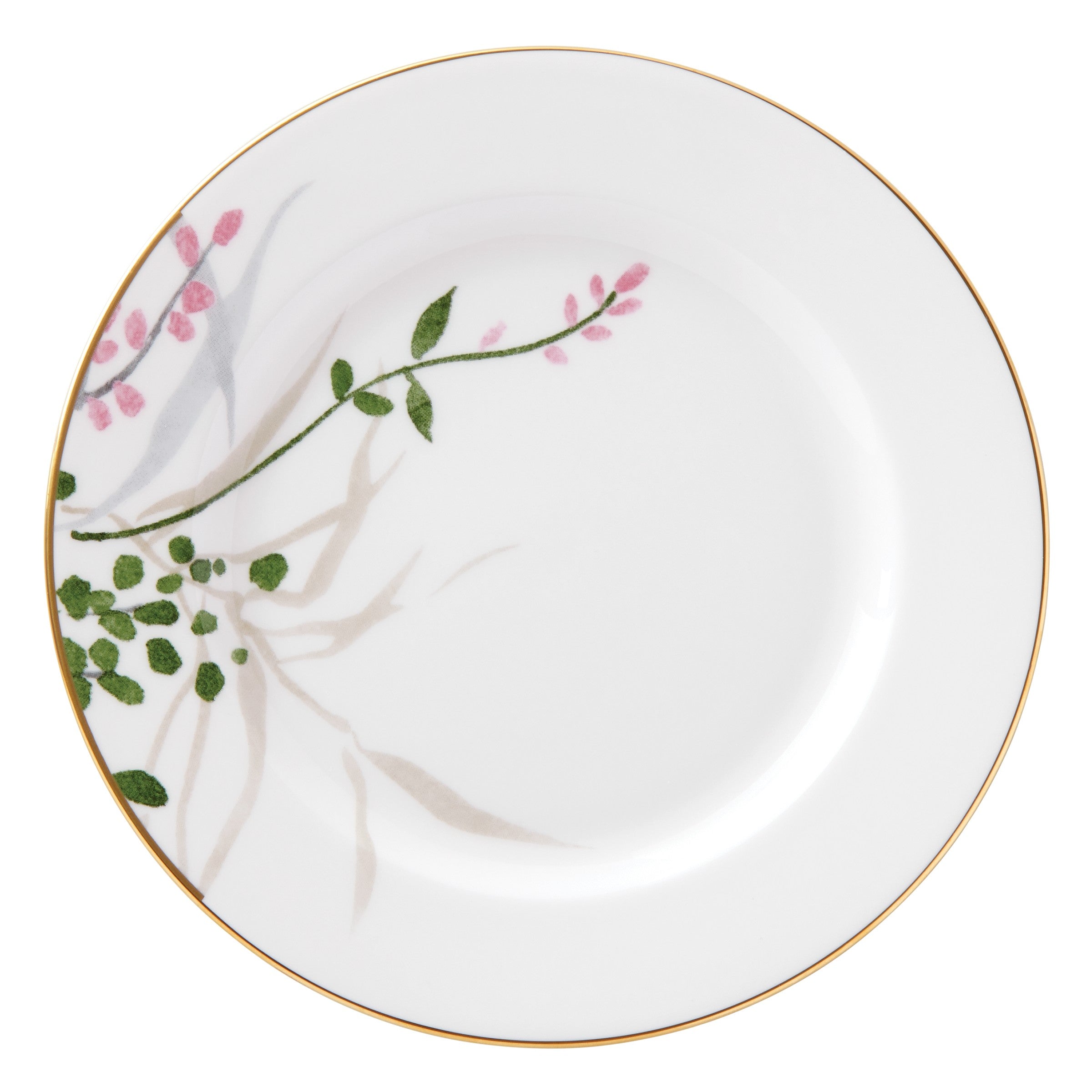 Kate Spade Birch Way Bone China Tidbit Plate with 24k Gold Accents, Di