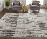 Feizy Rugs Vancouver Polypropylene/Polyester Machine Made Industrial Rug Ivory/Brown/Gray 9' x 12'