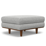 Hearth and Haven Upholstered Ottoman with Woven-Blend Fabric B136P159951 Mist Grey