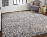 Feizy Rugs Vancouver Polypropylene/Polyester Machine Made Industrial Rug Gray/Taupe/Ivory 10' x 14'
