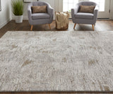 Feizy Rugs Vancouver Polypropylene/Polyester Machine Made Industrial Rug Ivory/Gray/Tan 12' x 15'