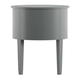 Homelegance By Top-Line Tallon 2-Drawer Oval Wood Accent Table Grey Wood