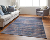 Feizy Rugs Voss Polyester Machine Made Bohemian & Eclectic Rug Blue/Purple/Brown 10'-6" x 14'