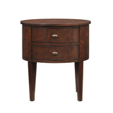 Homelegance By Top-Line Tallon 2-Drawer Oval Wood Accent Table Espresso Wood