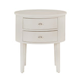 Homelegance By Top-Line Tallon 2-Drawer Oval Wood Accent Table White Wood