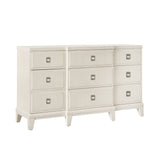 Madison 9-Drawer Dresser in a Grey-White Wash Finish