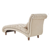 Homelegance By Top-Line Pietro Tufted Oversized Chaise Lounge Beige Linen