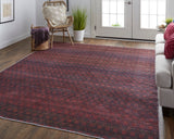 Feizy Rugs Voss Polyester Machine Made Farmhouse Rug Red/Gray 8'-10" x 12'