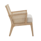 Homelegance By Top-Line Marceline Natural Finish Fabric Cane Accent Chair Natural Rubberwood
