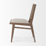 Mercana Wynn Dining Chair Beige fabric | Brown Wood