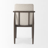 Mercana Cavett Dining Chair  Cream Bouclé Fabric | Dark Brown Wood