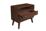 Alpine Furniture Flynn Large Nightstand, Walnut 966WAL-22 Walnut Mahogany Solids & Veneer 28 x 15 x 26