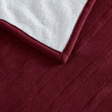 Serta Fleece to Sherpa Casual 100% Polyester Fleece to Sherpa Heated Blanket Burgundy King: 100x90" ST54-0144