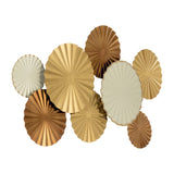 Sagebrook Home Contemporary Metal, 31"l Pleated Wall Discs, Gold Wb 17922-01 Gold 