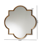 Tiana Vintage Antique Bronze and Gold Finished Metal Quatrefoil Accent Wall Mirror