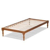 Iseline Modern and Contemporary Walnut Brown Finished Wood Twin Size Platform Bed Frame 