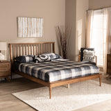 Abel Classic and Traditional Transitional Walnut Brown Finished Wood King Size Platform Bed