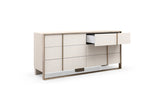 VIG Furniture Nova Domus Cartier - Modern Beige Shagreen and Brushed Brass Dresser VGVC-J-A002-M