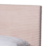 Abberton Modern and Contemporary Light Pink Velvet and Gold Metal Queen Size Panel Bed