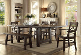 ECI Furniture Gettysburg Leg Table, Heavily Dark Distressed Dark Distressed Wood solids and veneers