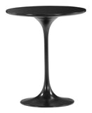 HomeRoots 23" Black Manufactured Wood and Steel Round Pedestal End Table 249068 689805011048