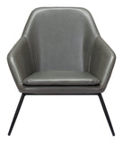 Zuo Modern Manuel 100% Polyurethane, Plywood, Steel Modern Commercial Grade Accent Chair Gray, Black 100% Polyurethane, Plywood, Steel