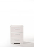 15' X 18' X 25' White (High Gloss) Wood Veneer (Paper) Nightstand