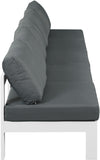 Nizuc Waterproof Fabric / Aluminum / Foam Contemporary Grey Waterproof Fabric Outdoor Patio Modular Sofa - 150" W x 30" D x 34" H