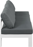 Nizuc Waterproof Fabric / Aluminum / Foam Contemporary Grey Waterproof Fabric Outdoor Patio Modular Sofa - 90" W x 30" D x 34" H