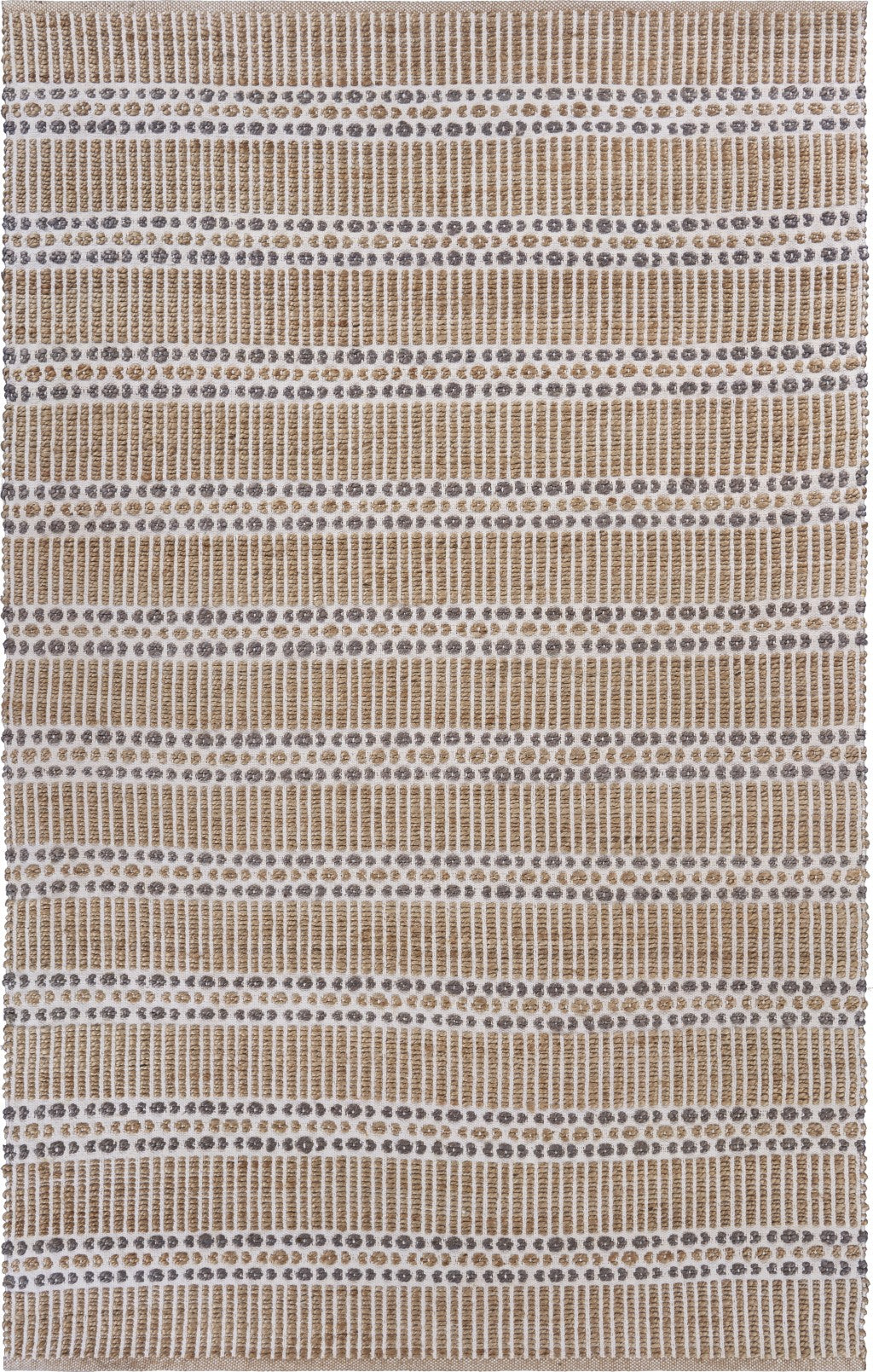 Tan and Gray Detailed Grid Scatter Rug – English Elm