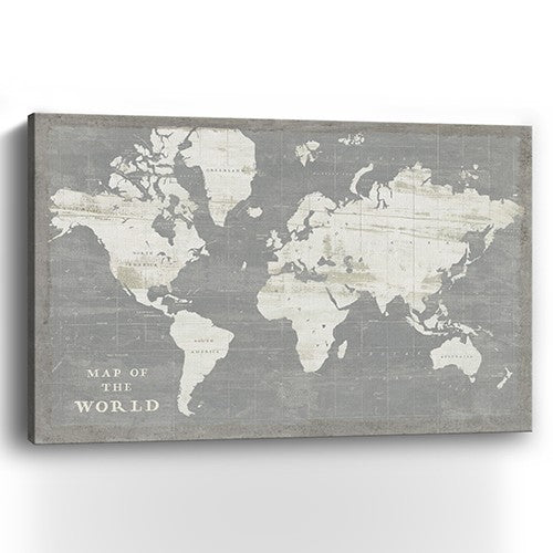 Burnt Wood World Map Canvas Wall Art Set l Stunning Canvas Prints