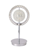 Bethel Chrome LED Table Lamp in Metal & Crystal