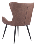 Zuo Modern Alejandro 100% Polyurethane, Plywood, Steel Modern Commercial Grade Dining Chair Set - Set of 2 Vintage Brown, Black 100% Polyurethane, Plywood, Steel