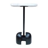 Sagebrook Home Contemporary Metal/marble, 15"dx25"h Side Table, White/black 17563 Black/white Marble