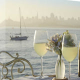Glasses of White Wine For Two City 2 Giclee Wrap Canvas Wall Art