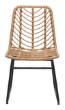 English Elm EE2975 Steel, Polyethylene Modern Commercial Grade Dining Chair Set - Set of 2 Natural, Black Steel, Polyethylene