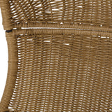 Orville Outdoor/Indoor Wicker Hanging Chair with 8 Foot Chain (NO STAND), Light Brown and Dark Gray Noble House