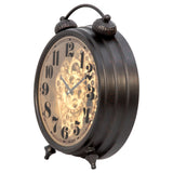 Yosemite Home Decor Black And Brass Gear Table Clock 5120010-YHD