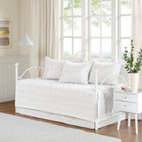 Brooklyn Cottage/Country 100% Cotton Jacquard 5Pcs W/Chenille Dots Daybed Set