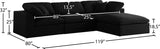 Serene Linen Textured Fabric / Down / Polyester / Engineered Wood Contemporary Black Linen Textured Fabric Deluxe Cloud-Like Comfort Modular Sectional - 119" W x 80" D x 32" H