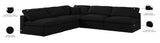 Serene Linen Textured Fabric / Down / Polyester / Engineered Wood Contemporary Black Linen Textured Fabric Deluxe Cloud-Like Comfort Modular Sectional - 118" W x 120" D x 32" H