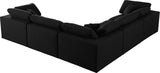 Serene Linen Textured Fabric / Down / Polyester / Engineered Wood Contemporary Black Linen Textured Fabric Deluxe Cloud-Like Comfort Modular Sectional - 119" W x 120" D x 32" H