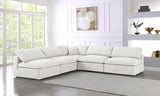 Serene Linen Textured Fabric / Down / Polyester / Engineered Wood Contemporary Cream Linen Textured Fabric Deluxe Cloud-Like Comfort Modular Sectional - 118" W x 120" D x 32" H
